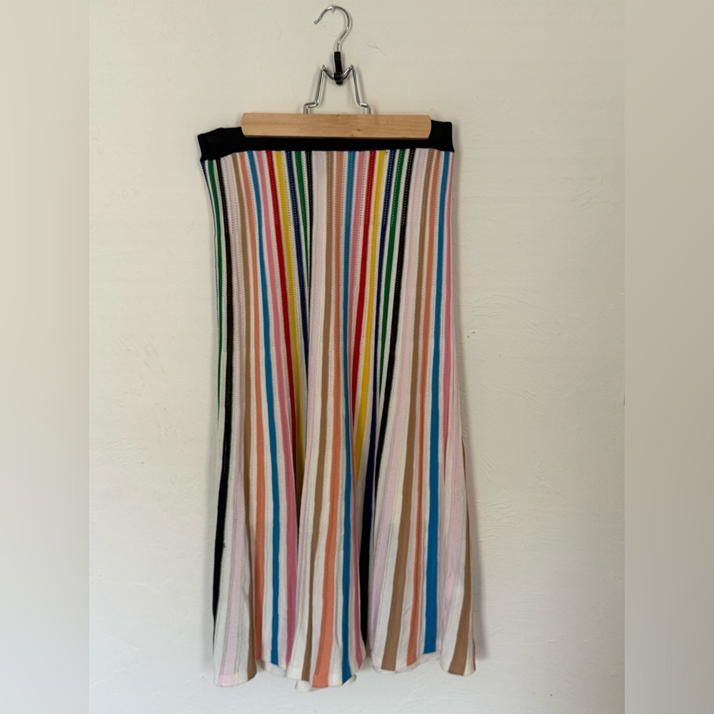 J. Crew Rainbow Striped Midi Skirt